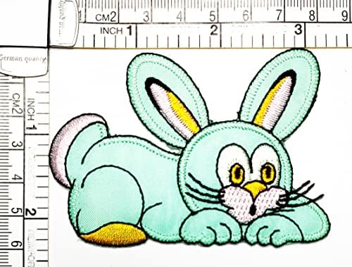 קליינפלוס 3 יחידות. ארנב לתפור ברזל על טלאים רקומים חמוד קריקטורה ארנב כחול מדבקת מלאכת פרויקטים אבזר תפירה עשה זאת בעצמך סמל בגדי תלבושות