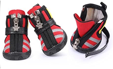 LEPSJGC נעלי כלבים 4 חלקים חיצוניות מתאימות לכלבים קטנים נעלי ספורט מזדמנים מגפי כלבים נעליים מזדמנים מחמד