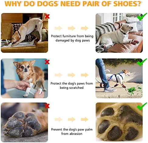 נעלי כלבים לכלבים קטנים מגפי כלבים נגד החלקה ומגן כפות עם רצועות רפלקטיביות למגפי גור מדרכה חמים, נעלי כלב חתול קיץ לחיות מחמד קטנות ובינוניות