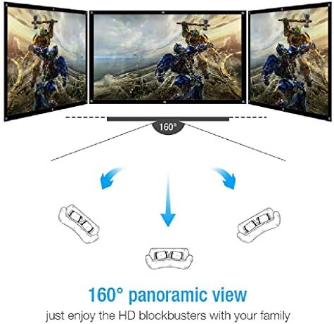 קיר QFWCJ רכוב 60 -150 16: 9 מסך מקרן 3D HD מסך הקרנת הקולנוע הביתי נייד אנטי-מיקרס.