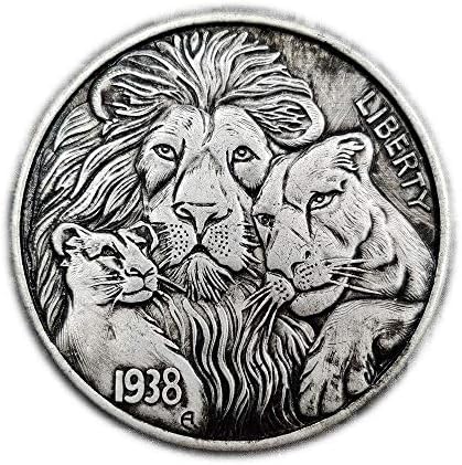מובלט 1938 Creative Lion American 骷髅 אוסף מיקרו מטבע אוסף 205 אוסף זיכרון מטבע זיכרון