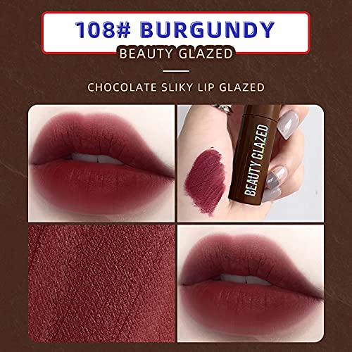 זיטיאני 12 צבע גלוס שוקולד מט שפתיים זיגוג מט ללא דהייה שפתון סקסי לחות לאורך זמן טבעי
