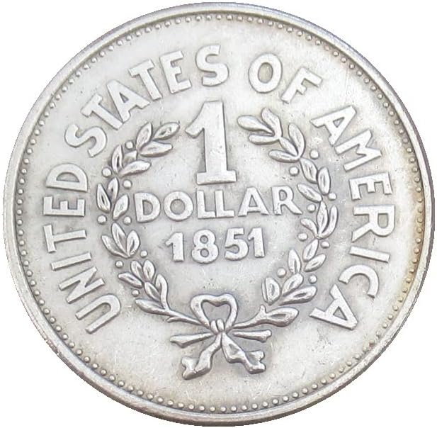 מטבע הנצחה של 1 דולר ארהב 1851 עותק זר מצופה כסף