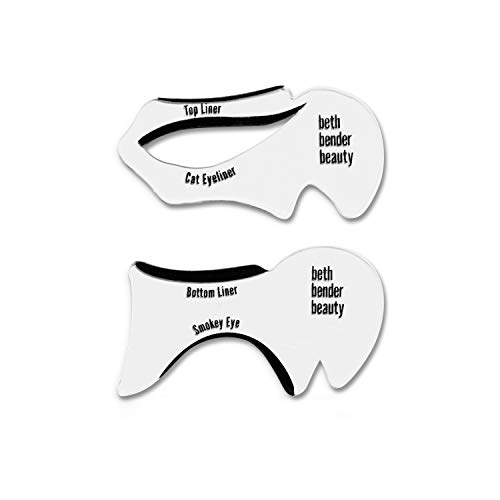 בת ' בנדר ביוטי / 1 חתול אייליינר & 1 סמוקי עין סטנסיל / מושלם כנפיים עצה אייליינר / תוצרת ארה ב / לשימוש חוזר, קל לניקוי & מגבר; גמיש