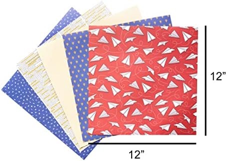 Cardstock 12x12 כרית נייר אלבום - 180 גיליונות קלים משקל קל בדוגמת קארטסטוק - נייר דקורטיבי של דקורטיבי לספרייבטים, מלאכות וייצור כרטיסים