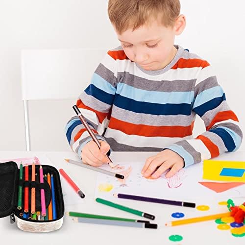 עפרון אדמיון מארז עיפרון איפל מגדל עם פרחים אדומים עט עט משרד שקית בית ספר שקית שקית קופסאות קופסאות קופסאות, תיק עיפרון נייד 7.5x3x1.5in