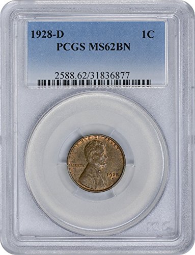 1928-D Lincoln Cent, MS62BN, PCGS