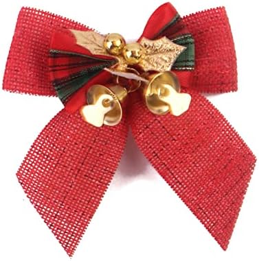 קישוטים למסיבות גור לבנות 2022 קשת קשת קשתות חג מולד עם פעמוני ברזל קישוטי עץ חג המולד עניבה עניבה DIY מתנה קשת מיני מלאכה 420 קישוטי