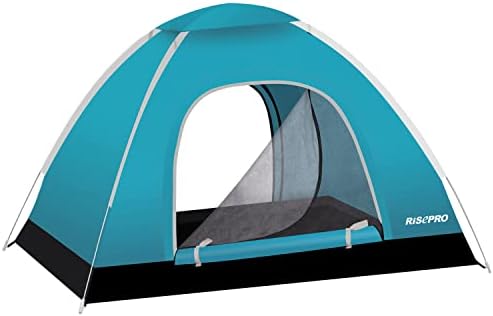 Risepro מיידי מיידי פופ-אפ אוהל קמפינג, 2-3 אנשים אוהל קל משקל, אטום לרוח אטום למים, הגנה על UV, מושלם לחוף, חיצוני, טיולים, טיולים רגליים,