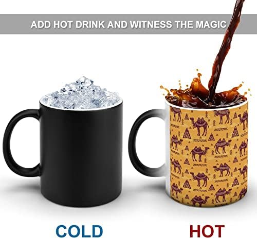 בציר אתני סגנון גמלים חום שינוי ספל קסם קפה כוס קרמיקה תה כוס אישית מתנה עבור משרד בית נשים גברים 11 עוז