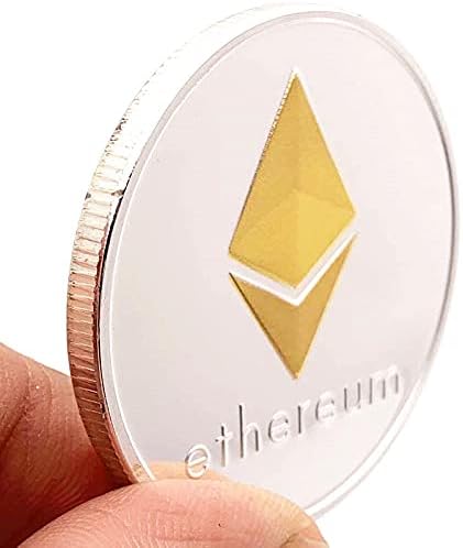 Cryptocurrency Ethereum מטבע זיכרון מטבע זיכרון מטבע מצופה כסף מטבע מזל דו צבעי מטבע מזל עם מטבע איסוף אישי של כיסוי מגן
