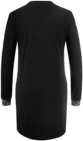 נשים מקרית חולצה שמלת פרפר הדפסה ארוך שרוול או צוואר שחור משמרת שמלות סדיר מכפלת רופף קצר מיני שמלה