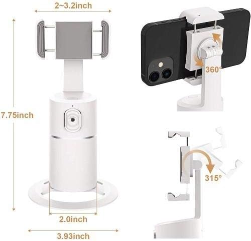 עמדו והעלו עבור Apple iPhone XR - pivottrack360 Selfie Stand, מעקב פנים מעקב ציר עמדת עמדת Apple iPhone XR - Winter White