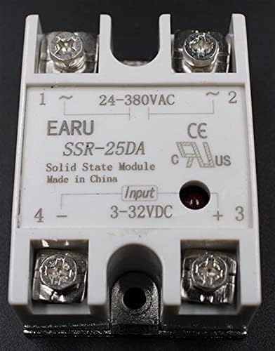 Hifasi 1PC SSR-25 DA SSR-25DA 25A כניסת ממסר SSR 3-32VDC פלט 24-380VAC לבקר טמפרטורת PID שנאי מתח MOUDE
