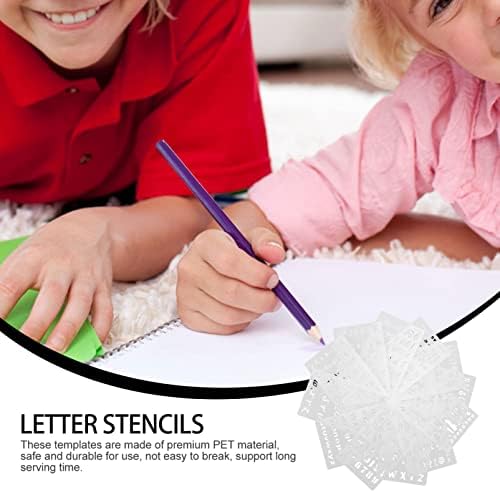 סטנסיל ויניל 12 יחידות אנגלית אלפבית מכתב סטנסילים לשימוש חוזר פלסטיק מכתב מספר תבניות אלפבית סטנסילים תבניות ציור עבור אמנות עשה זאת
