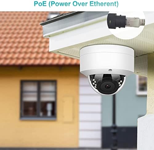 מצלמת אבטחה של כיפת POE IP 5MP, זווית רחבה של 2.8 ממ, H.265 IP66 אטום מים מיקרפון/שמע, תואם ל- HIK Vision NVR, לא מצלמת PTZ
