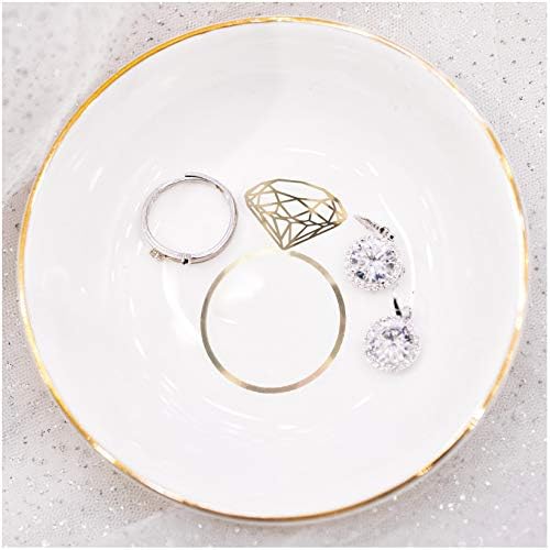 קוואני חיים אירוסין טבעת צלחת תכשיטי מגש-גברת עוסקת מתנות בשבילה טבעת מגש אירוסין מתנה עבור עוסק טבעת צלחת מחזיק כלה צלחת מתנה זהב קרמיקה