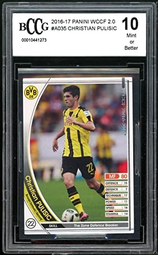 -17 Panini WCCF 2.0A035 CHRISTIAL PULISIC טירון כרטיס BGS BCCG 10 MINT+